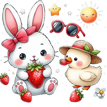 Artwork thumbnail, Sun-Kissed Sweeties: Strawberry Picnic by Coollzone