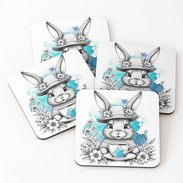 Item preview, Coffee or Tea Lover Bunny designed and sold by Claustronautas.