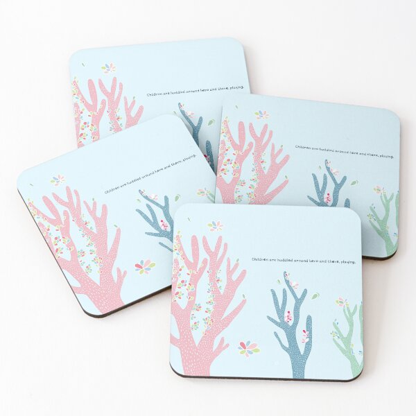 Item preview, Children Playing Around the Trees – Whimsical Nature Art designed and sold by dearjunie.