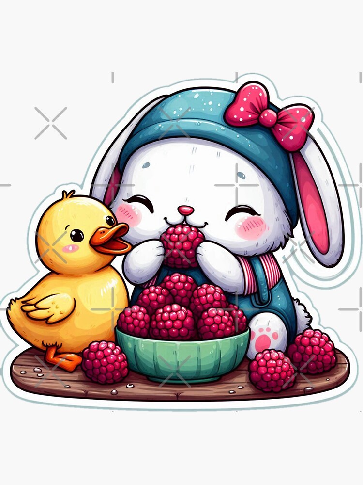 Thumbnail 3 of 3, Sticker, Berry Buddies: A Cozy Feast designed and sold by Coollzone.