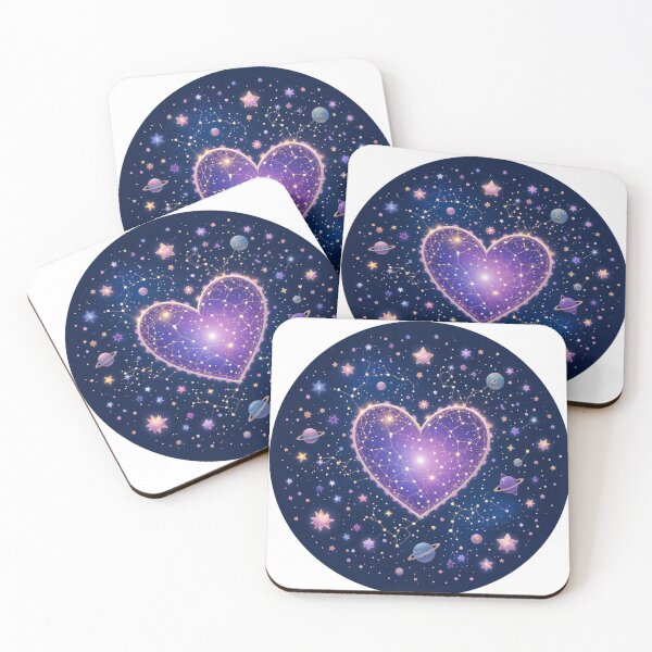 Item preview, "Cosmic Heart Constellation - Celestial Love and Starry Night Art designed and sold by latelierdechris.