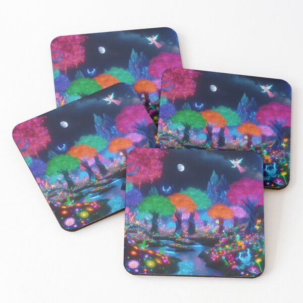 Item preview, Colorful neon forest on the riverside designed and sold by Todo Shop.