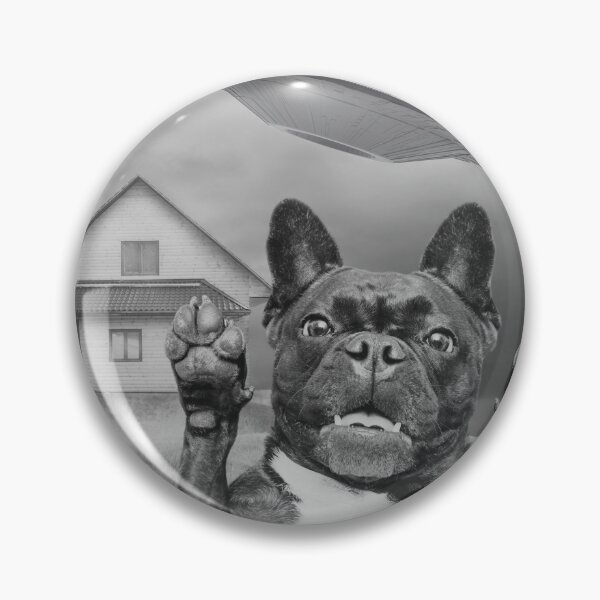 Item preview, Alien Encounter – Dog Selfie with UFO designed and sold by KrieytPrintz.