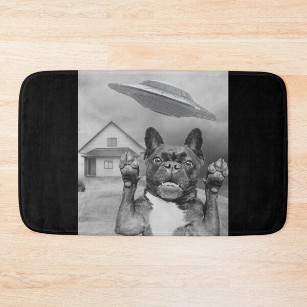 Item preview, Alien Encounter – Dog Selfie with UFO designed and sold by KrieytPrintz.
