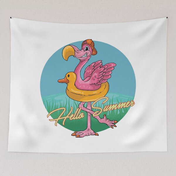Item preview, Flamingo with Duck Float Illustration designed and sold by Richstd.