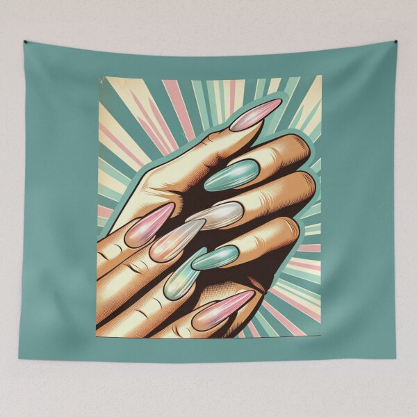 Item preview, Soft Pop Art Manicure – Modern Glow Nail Art Poster with Vintage Aesthetic designed and sold by Design by Anthony .