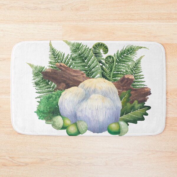 Item preview, Watercolor Lion's Mane mushroom designed and sold by Ekaterina Glazkova.