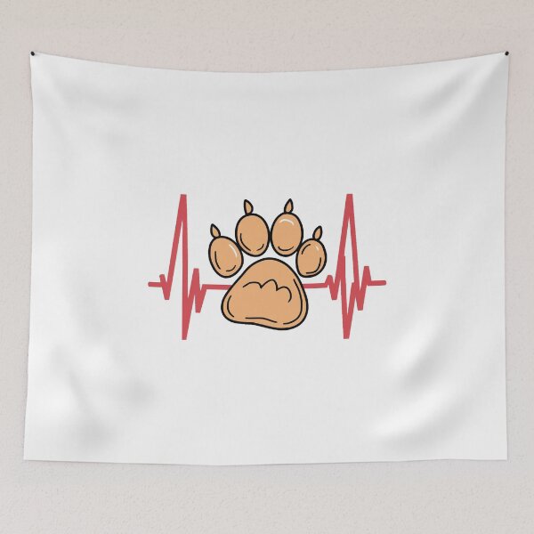 Item preview, paw heartbeat line designed and sold by jkrphoto.