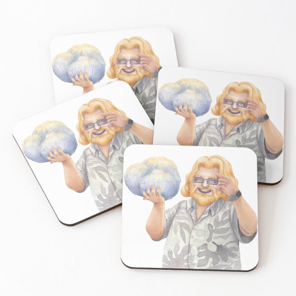 Item preview, Watercolor mycologist holding a Lion's Mane mushroom  designed and sold by Ekaterina Glazkova.