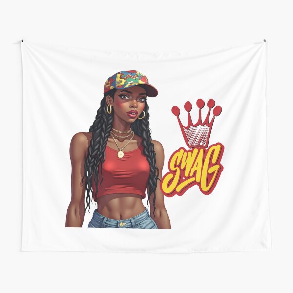 Item preview, Street Swag – Confident & Stylish Afro Woman Art designed and sold by QPTheeArtist.