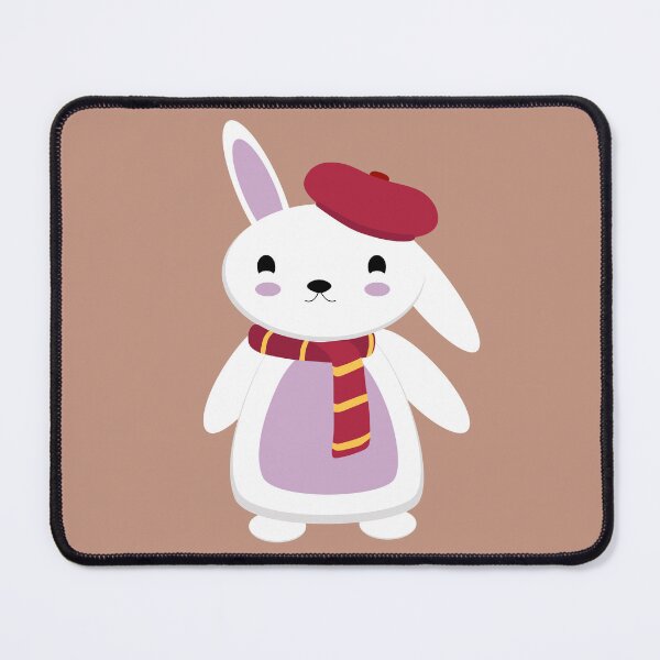 Item preview, Greeting card with a cute flat design Bunny with a Scarf and Beret designed and sold by AlginaPugachova.