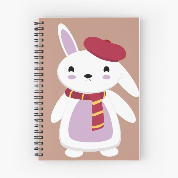 Item preview, Greeting card with a cute flat design Bunny with a Scarf and Beret designed and sold by AlginaPugachova.