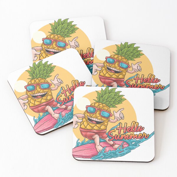 Item preview, Cartoon Pineapple Surfing with Hello Summer Text designed and sold by Richstd.