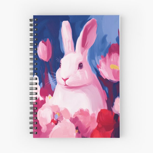 Item preview, Chic White Rabbit in a Flower Field Illustration designed and sold by triplethedot.