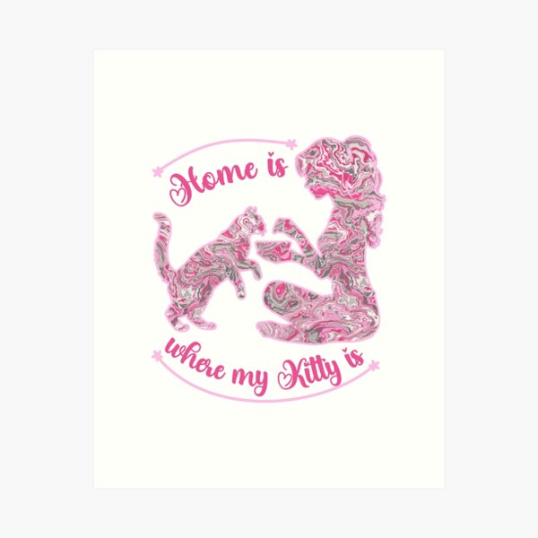 Item preview, Home is where my Kitty is (pink) designed and sold by Tinti Wari Designs.
