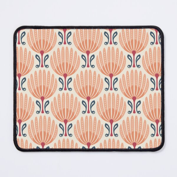 Item preview, KF 0364 D - Vintage Retro Daisy 70s Floral Pattern in Peach Magenta Gray designed and sold by KhakiFinch.