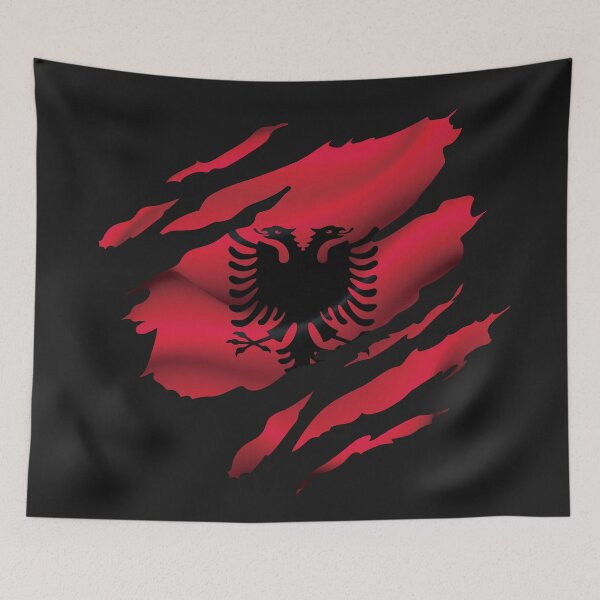 Item preview, Albania Ripped Flag designed and sold by RahallusNtx.