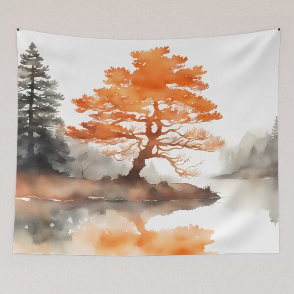 Item preview, Rusty Orange Silhouette Tree designed and sold by CalmnessbyChoice.