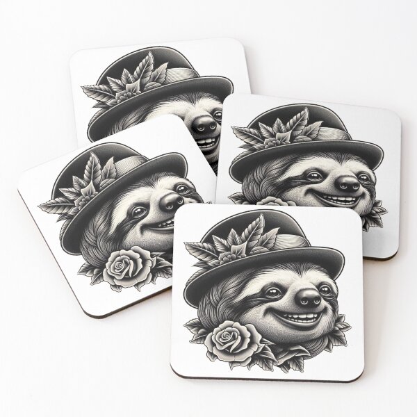 Item preview, Vintage tattoo style Sloth designed and sold by KingCuppaDigitalArt.