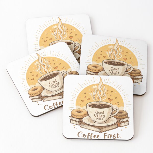 Item preview, "Good Vibes Coffee Art - Morning Motivation and Donuts Delight designed and sold by latelierdechris.