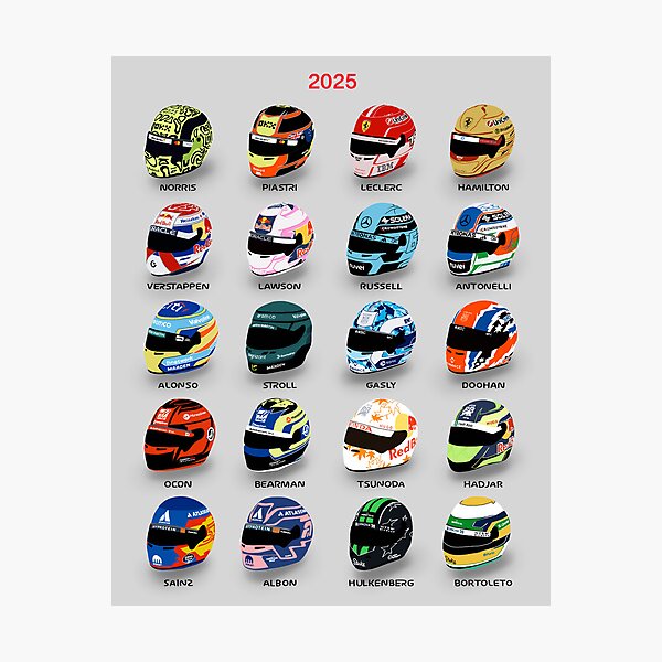 Vista previa del artículo con la obra «Cascos de la temporada 2025», diseñado y vendido por Paddock49.