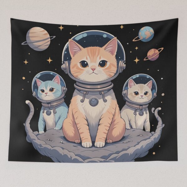 Item preview, Space Cats Adventure - Cosmic Feline Explorers Art designed and sold by latelierdechris.