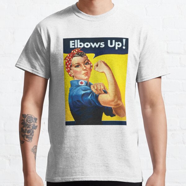 Artikel-Vorschau von Elbow's Up Kanada Rosie die Nieteneintreiberin Vintage Poster, designt und verkauft von shaewildstudio.