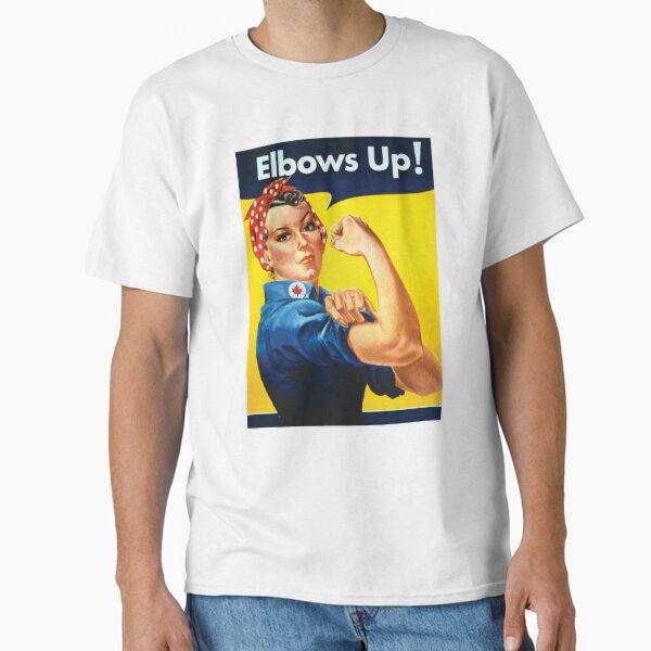 Item preview, Elbow's Up Canada Rosie the Riveter Vintage Poster designed and sold by shaewildstudio.