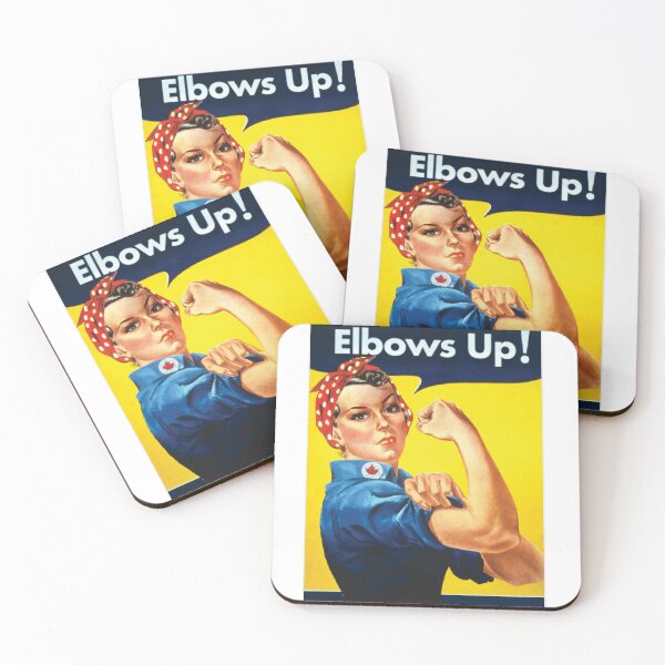 Item preview, Elbow's Up Canada Rosie the Riveter Vintage Poster designed and sold by shaewildstudio.