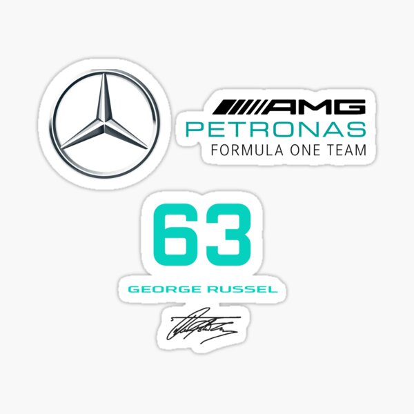 Item preview, George Russell 2025 Mercedes Driver Art - #63 Geometric Design | Signature Graphics & Racing Aesthetics designed and sold by Studio F1Grid.