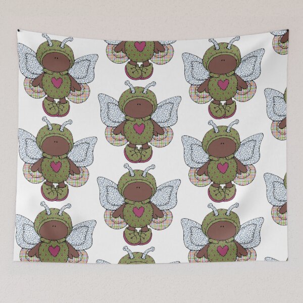 Item preview, Cute Butterfly Doll Patterned Wings - Hand-Colored Illustration designed and sold by toastysketches.