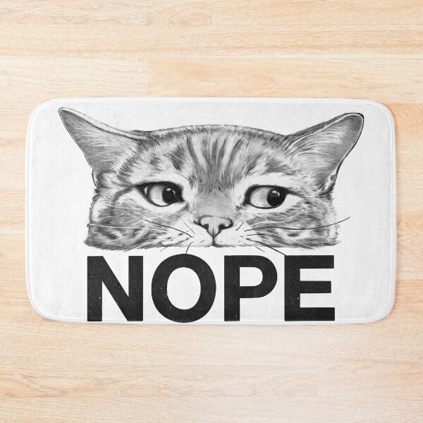 Item preview, Nope Cat on White designed and sold by lauragraves.