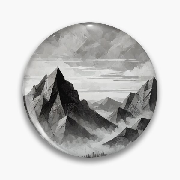 Item preview, Mountainscape - Black and White InkWash designed and sold by AbstractAnom.