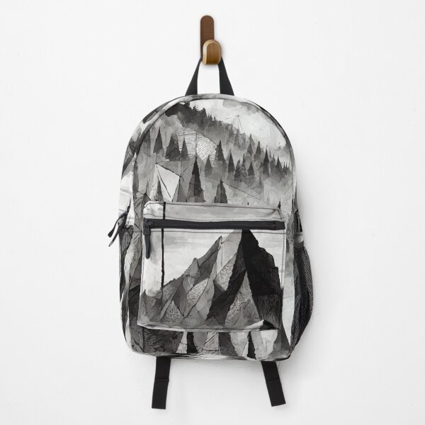 Item preview, Mountainscape - Black and White InkWash designed and sold by AbstractAnom.