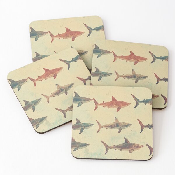 Item preview, Nostalgic retro texture with minute shark shapes, displayed in pastel tones designed and sold by Paolo Modena Photography    -   Fine Italian Art.