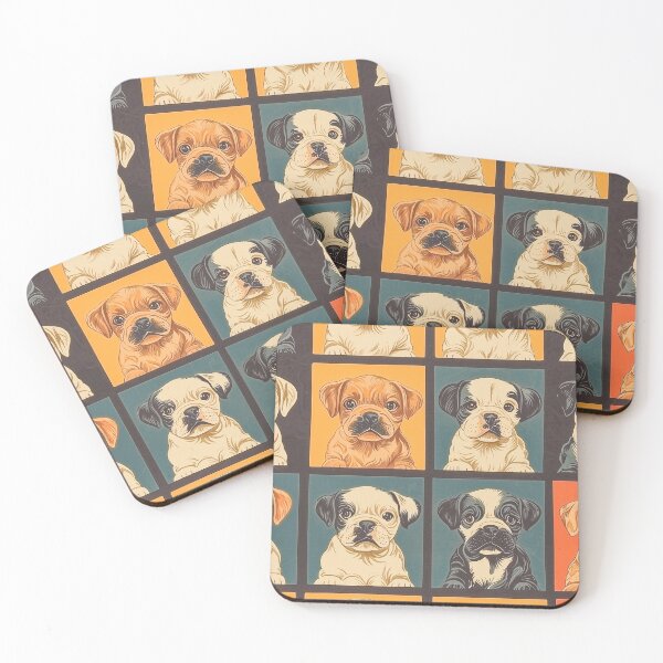 Item preview, Small puppies in a retro decoration texture designed and sold by Paolo Modena Photography    -   Fine Italian Art.