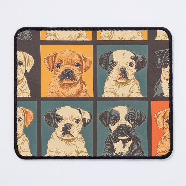Item preview, Small puppies in a retro decoration texture designed and sold by Paolo Modena Photography    -   Fine Italian Art.