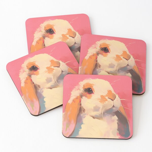 Item preview, Pink French Lop Bunny Abstract Art designed and sold by triplethedot.
