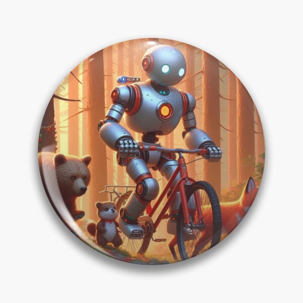Item preview, Robot rides a bike in the forest designed and sold by Dogandesighn.