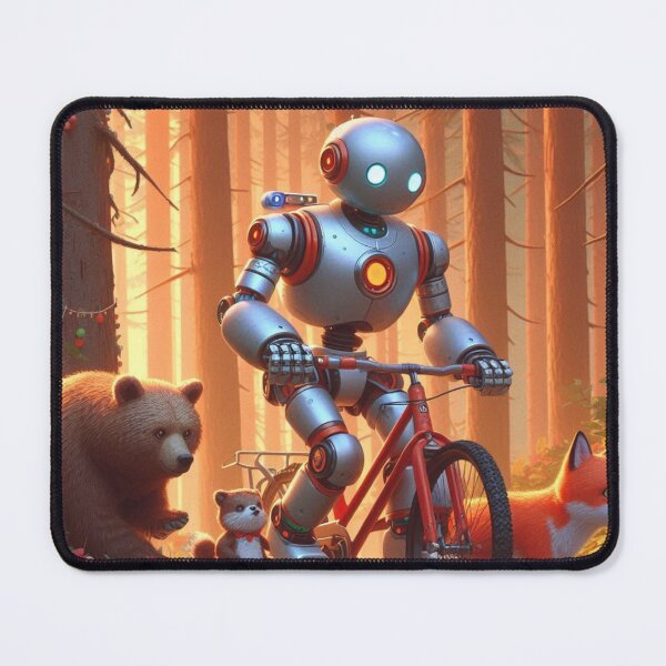 Item preview, Robot rides a bike in the forest designed and sold by Dogandesighn.