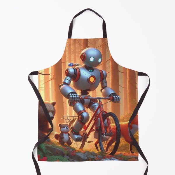 Item preview, Robot rides a bike in the forest designed and sold by Dogandesighn.