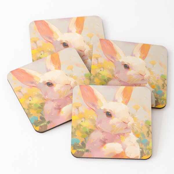 Item preview, Spring Bunny in a Field Abstract Art designed and sold by triplethedot.