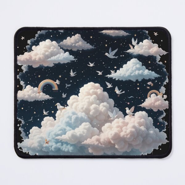 Item preview, Dreamy Celestial Clouds and Doves - Whimsical Fantasy Sky Art designed and sold by latelierdechris.
