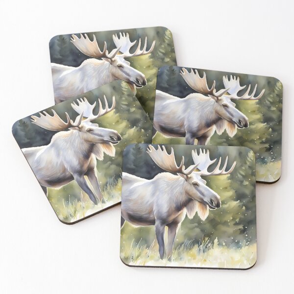 Item preview, White Moose Painting designed and sold by CalmnessbyChoice.