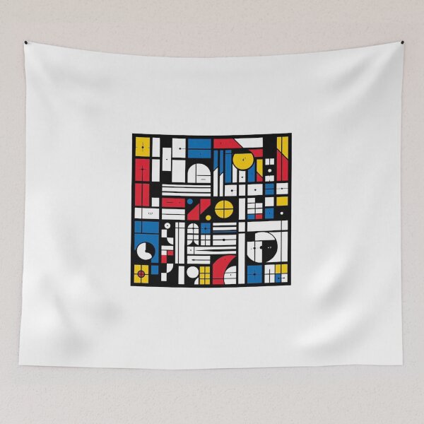 Item preview, Mondrian Pattern Inspired Geometric Math Lover Art – Retro Geometry gift designed and sold by StemMerch247.