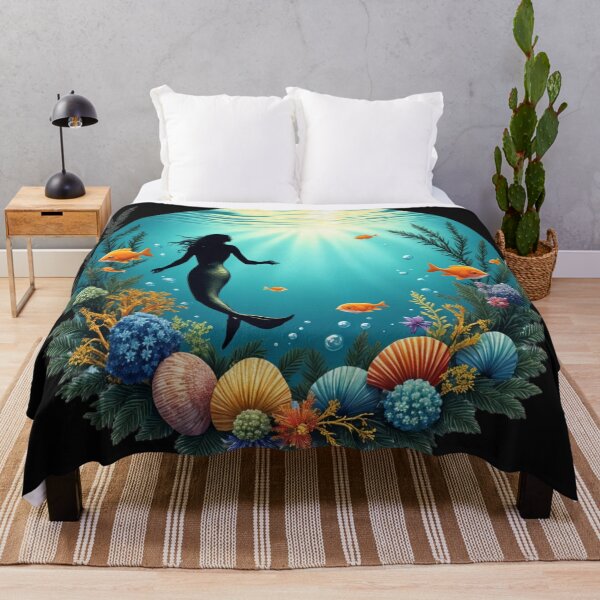 Item preview, Enchanting Mermaid and Coral World - Underwater Fantasy Art designed and sold by latelierdechris.
