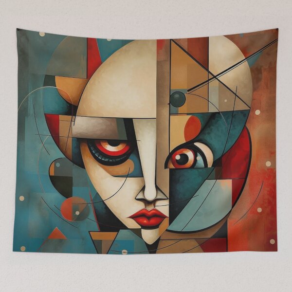 Item preview, Fragmented face, cubist vision designed and sold by Memetitation.