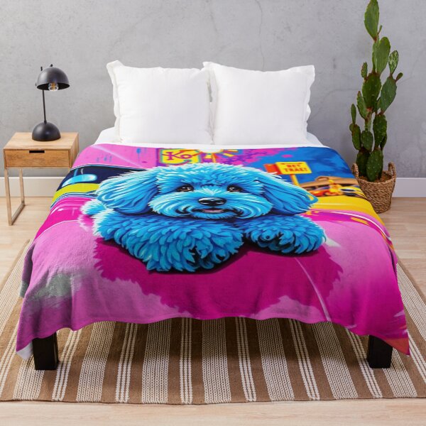 Item preview, Portrait Of Blue Poodle On Pink Cadillac designed and sold by Abeshinobi.