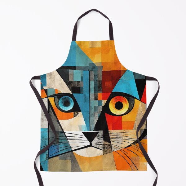 Item preview, Cubist cat with a two-tone, intrigued look designed and sold by Memetitation.