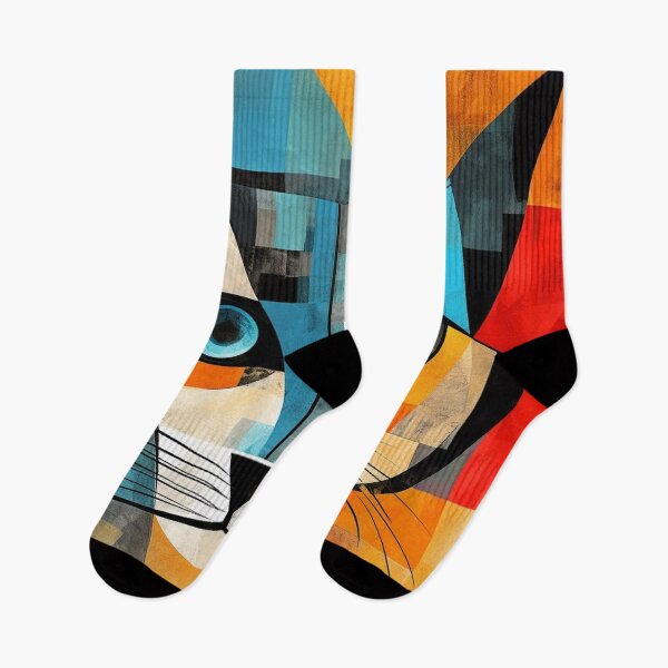 Item preview, Cubist cat with a two-tone, intrigued look designed and sold by Memetitation.